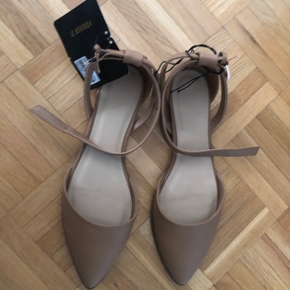 Forever21 Caramel Brown Flats with Ankle Strap - Picture 3 of 4